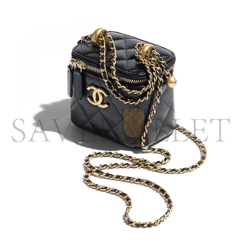 Ch*el small vanity with chain shiny calfskin ap2292 (11*8.5*7cm)